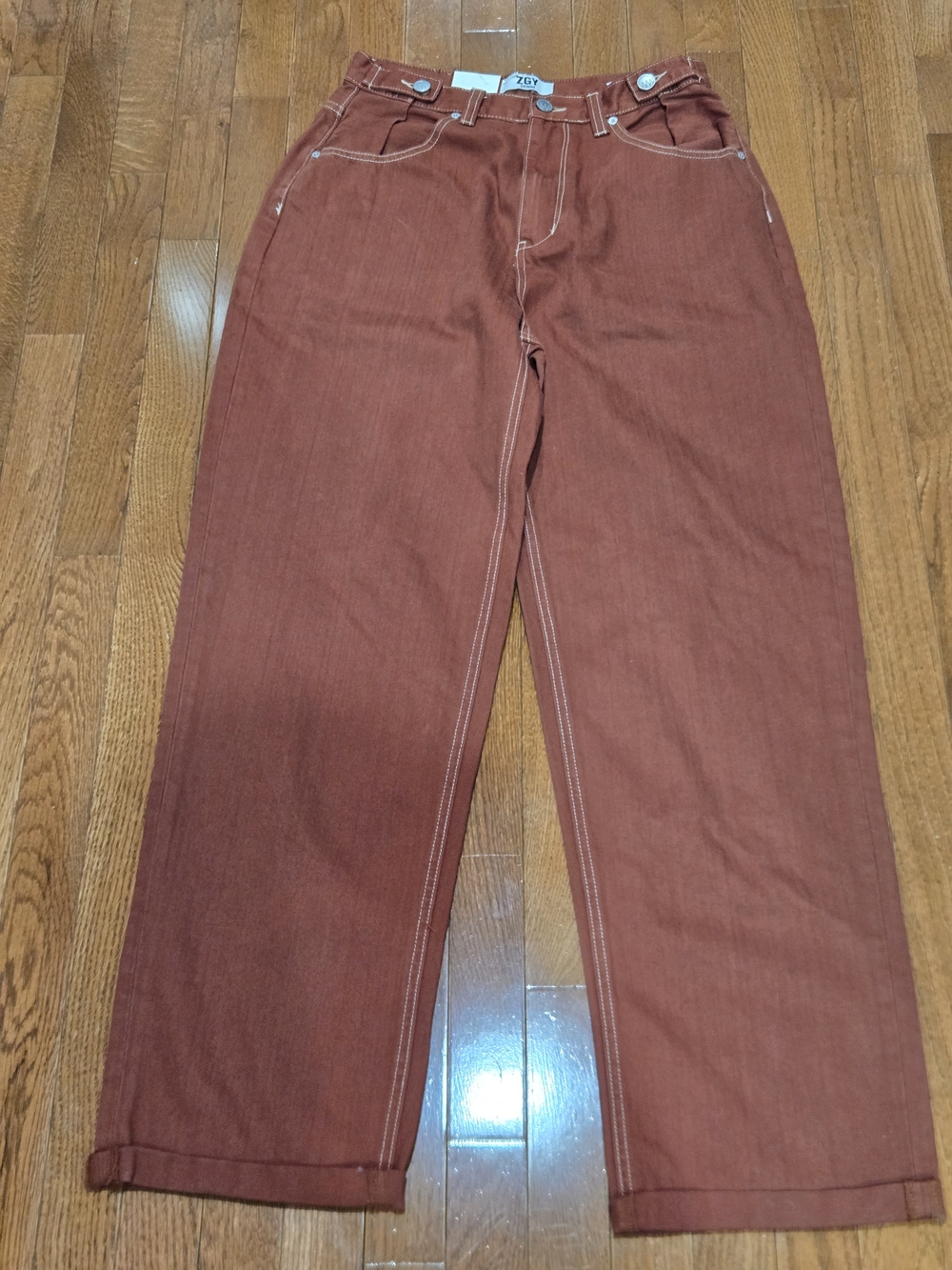 Free People ZGY Women's Rust Wide-Leg Jeans Pants